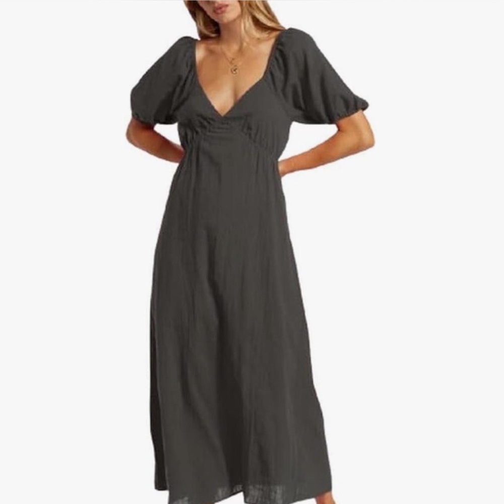 Billabong Women's Love Fade Puff Sleeve Maxi Dress